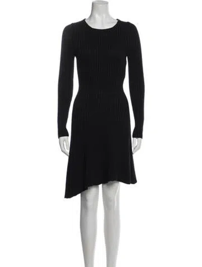 Pre-owned Dior Wool Mini Dress In Black