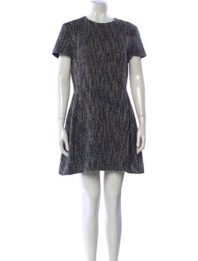Pre-owned Dior Wool Mini Dress In Black