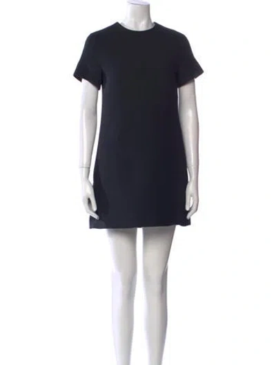 Pre-owned Dior Wool Mini Dress In Black