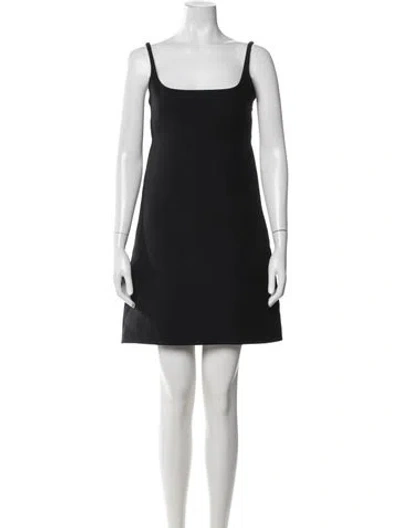 Pre-owned Dior Wool Mini Dress In Black