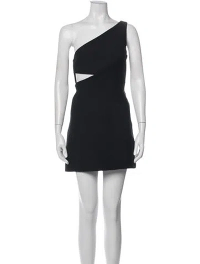 Pre-owned Dior Wool Mini Dress In Black
