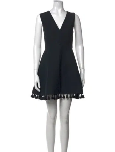 Pre-owned Dior Wool Mini Dress In Black