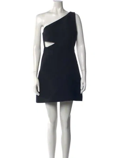 Pre-owned Dior Wool Mini Dress In Black