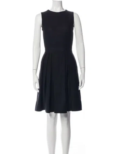 Pre-owned Dior Wool Mini Dress In Black