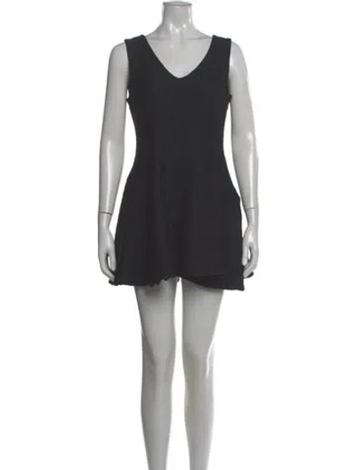 Pre-owned Dior Wool Mini Dress In Black