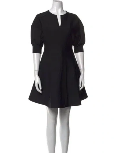 Pre-owned Dior Wool Mini Dress In Black