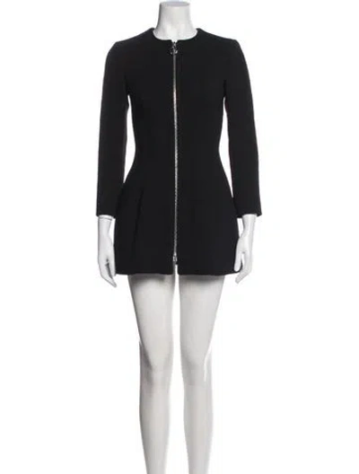 Pre-owned Dior Wool Mini Dress In Black