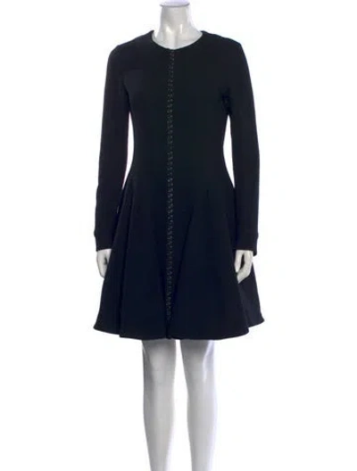 Pre-owned Dior Wool Mini Dress In Black