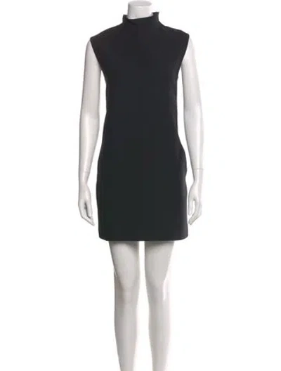 Pre-owned Dior Wool Mini Dress In Blue