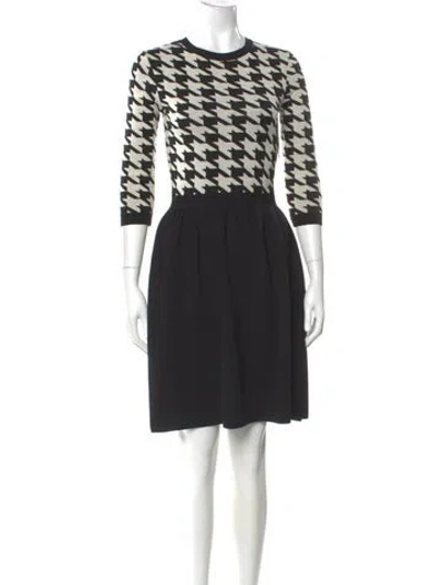Pre-owned Dior Wool Mini Dress In Blue