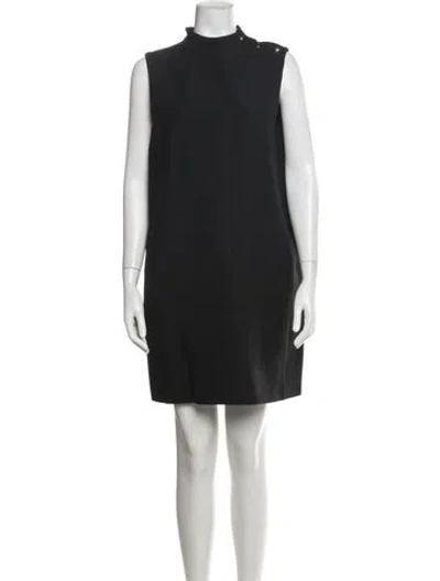 Pre-owned Dior Wool Mini Dress In Blue