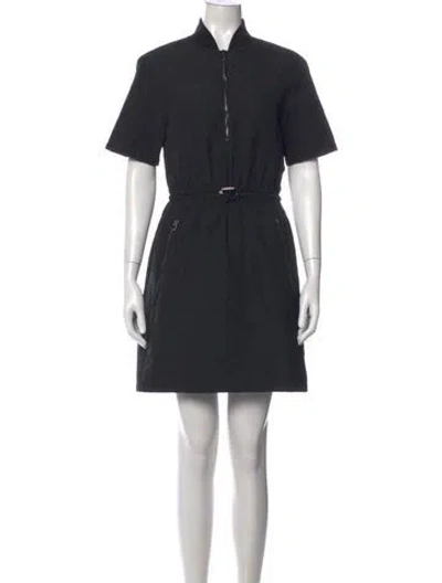 Pre-owned Dior Wool Mini Dress In Blue