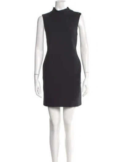 Pre-owned Dior Wool Mini Dress In Gray