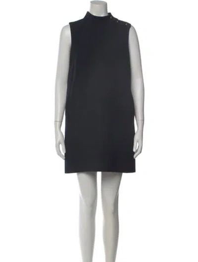 Pre-owned Dior Wool Mini Dress In Gray