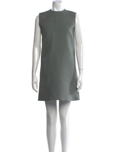 Pre-owned Dior Wool Mini Dress In Gray
