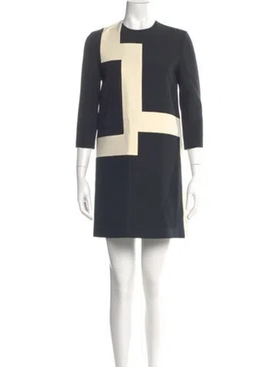 Pre-owned Dior Wool Mini Dress In Green