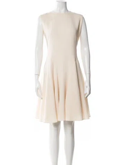 Pre-owned Dior Wool Mini Dress In Neutral