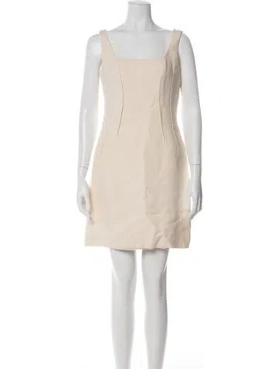 Pre-owned Dior Wool Mini Dress In Neutral