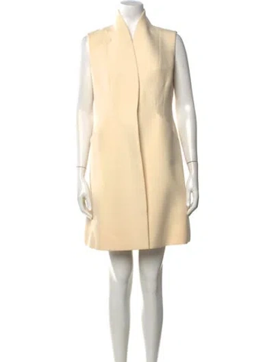 Pre-owned Dior Wool Mini Dress In Neutral
