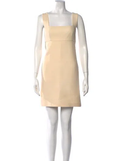 Pre-owned Dior Wool Mini Dress In Neutrals