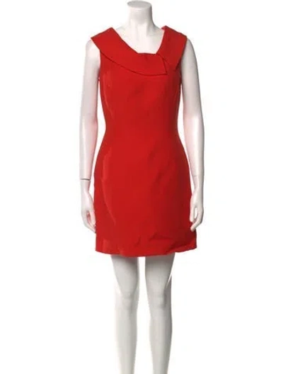 Pre-owned Dior Wool Mini Dress In Orange