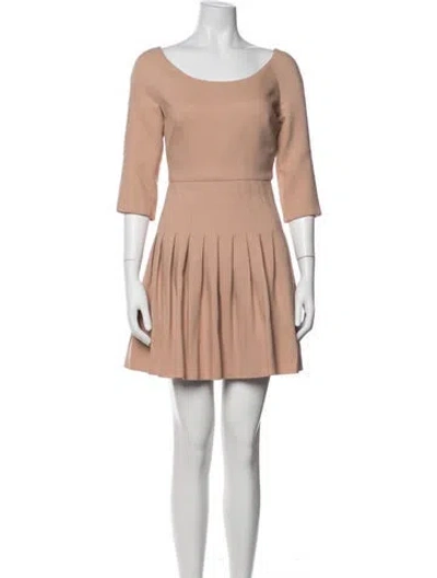 Pre-owned Dior Wool Mini Dress In Pink