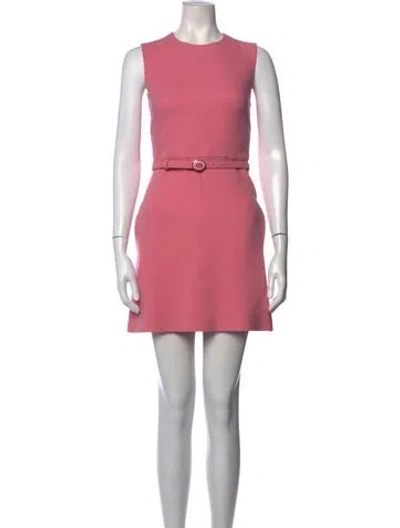 Pre-owned Dior Wool Mini Dress In Pink
