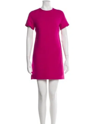 Pre-owned Dior Wool Mini Dress In Purple