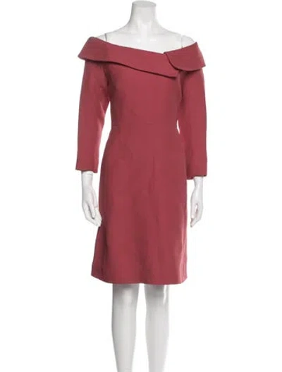 Pre-owned Dior Wool Mini Dress In Red