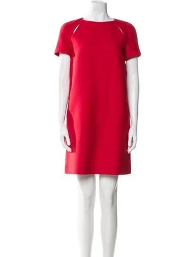Pre-owned Dior Wool Mini Dress In Red
