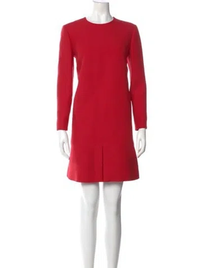 Pre-owned Dior Wool Mini Dress In Red