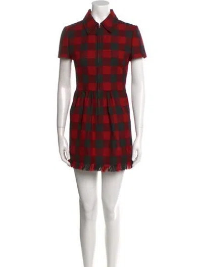 Pre-owned Dior Wool Mini Dress In Red