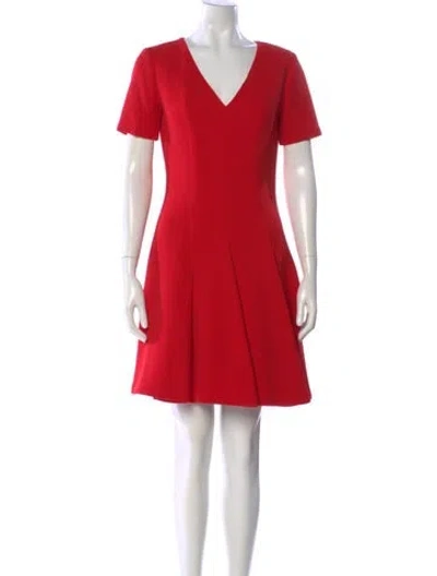 Pre-owned Dior Wool Mini Dress In Red