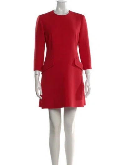 Pre-owned Dior Wool Mini Dress In Red