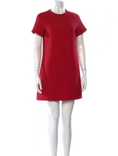 Pre-owned Dior Wool Mini Dress In Red