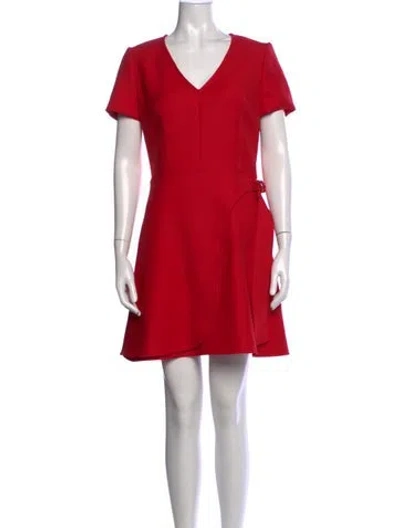 Pre-owned Dior Wool Mini Dress In Red