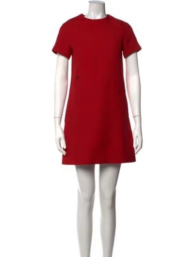 Pre-owned Dior Wool Mini Dress In Red