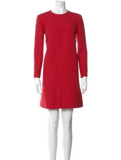 Pre-owned Dior Wool Mini Dress In Red