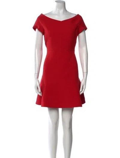 Pre-owned Dior Wool Mini Dress In Red
