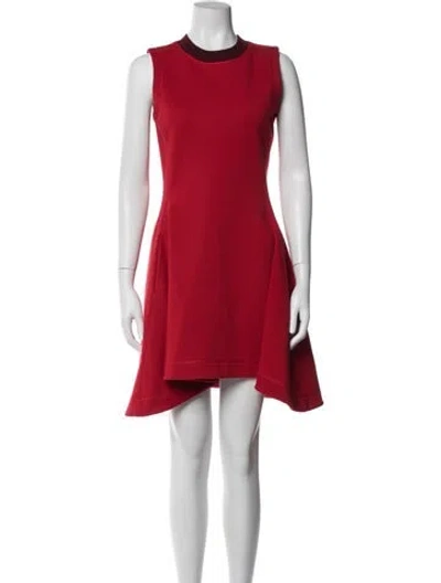 Pre-owned Dior Wool Mini Dress In Red