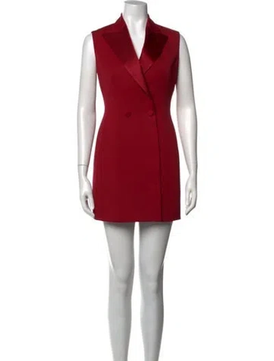 Pre-owned Dior Wool Mini Dress In Red