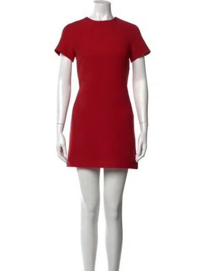 Pre-owned Dior Wool Mini Dress In Red