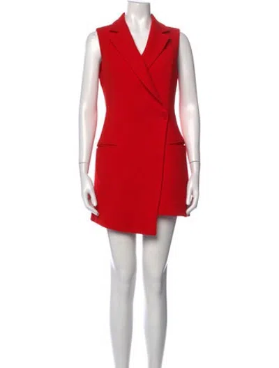 Pre-owned Dior Wool Mini Dress In Red