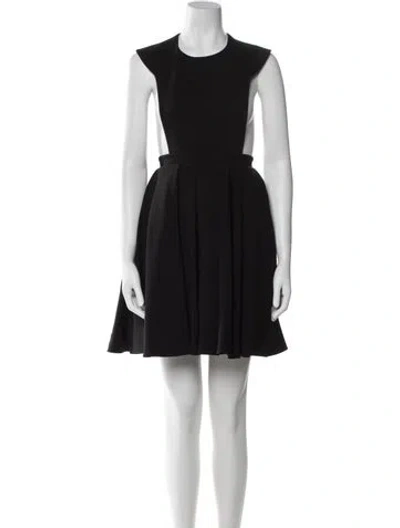 Pre-owned Dior Wool Mini Dress W/ Tags In Black