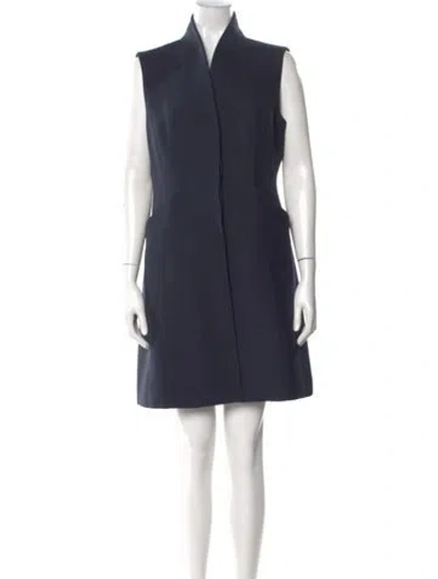 Pre-owned Dior Wool Mini Dress W/ Tags In Blue
