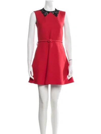 Pre-owned Dior Wool Mini Dress W/ Tags In Orange/red