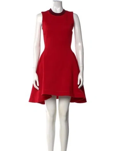 Pre-owned Dior Wool Mini Dress W/ Tags In Red