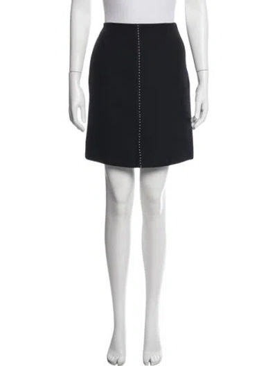Pre-owned Dior Wool Mini Skirt In Black
