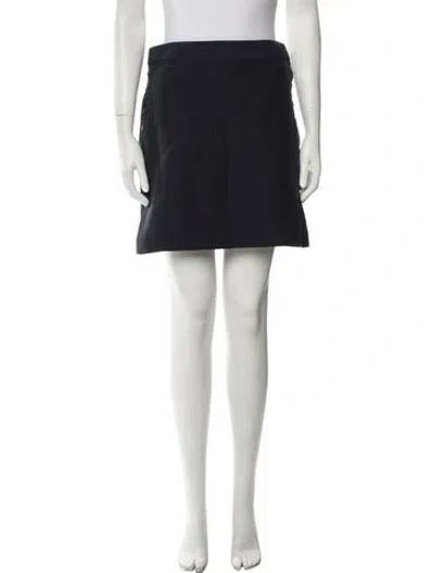 Pre-owned Dior Wool Mini Skirt In Blue