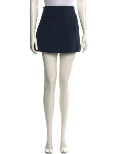 Pre-owned Dior Wool Mini Skirt In Blue